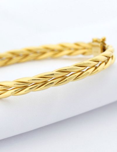 22 Ayar Altın Tasarım Kelepçe Bilezik resmi