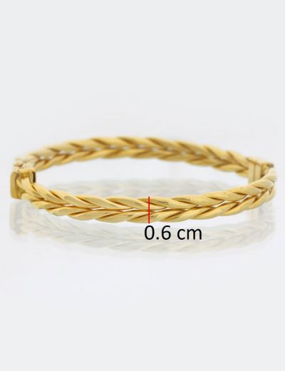 22 Ayar Altın Tasarım Kelepçe Bilezik resmi