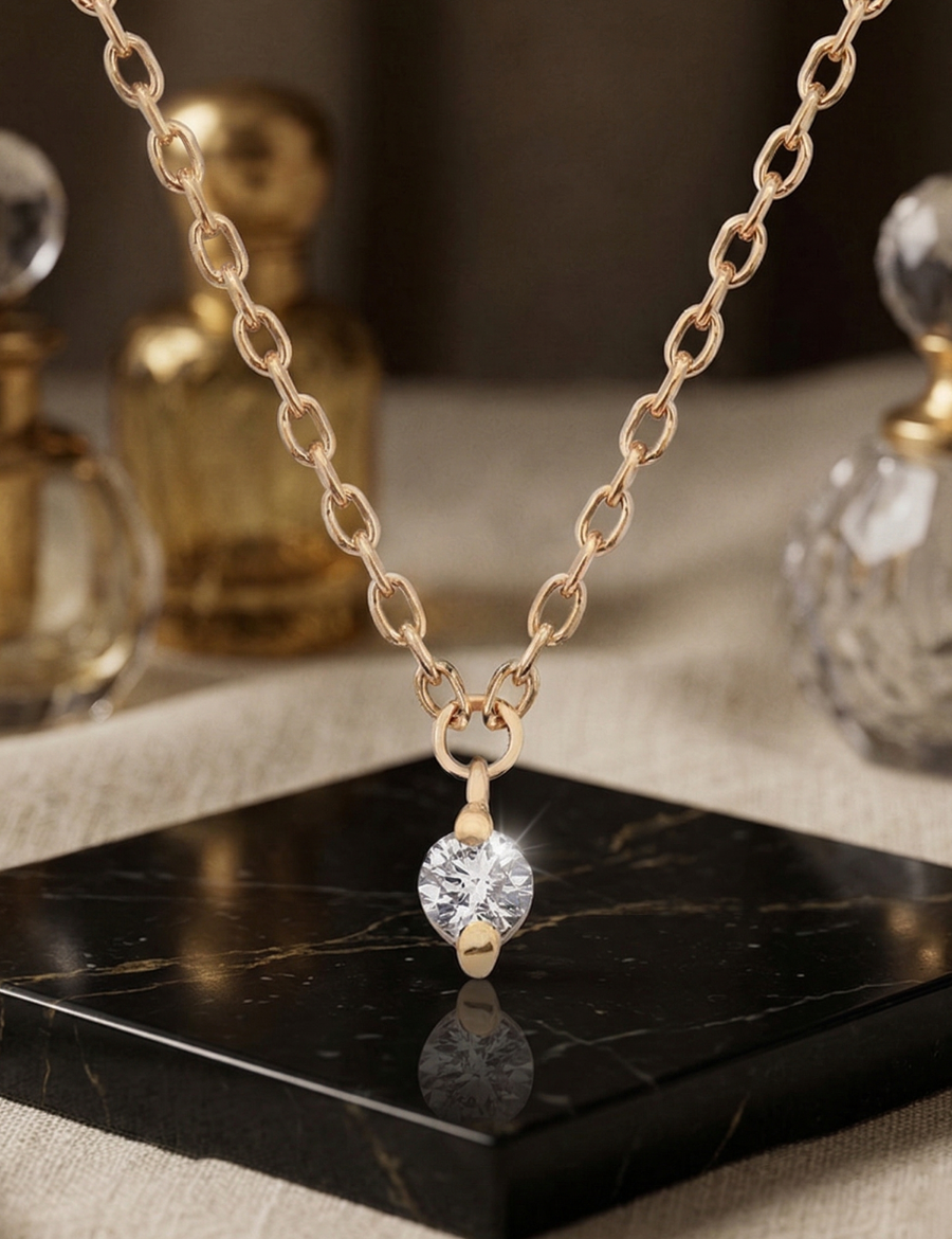 Pırlanta Tasarım Tektaş Kolye-0.25Karat resmi