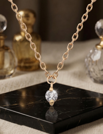 Pırlanta Tasarım Tektaş Kolye-0.25Karat resmi