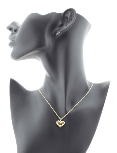 14 Ayar Altın Tasarım Kalp Kolye resmi