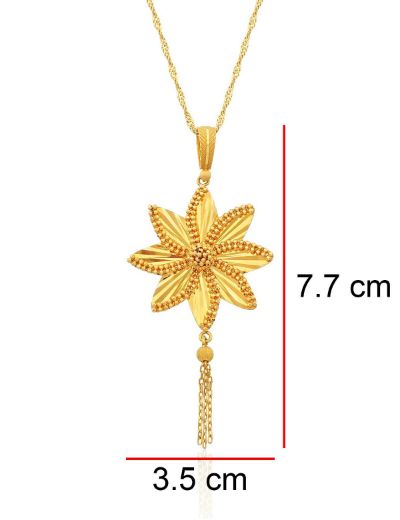 22 Ayar Altın Tasarım Çiçek Kolye resmi