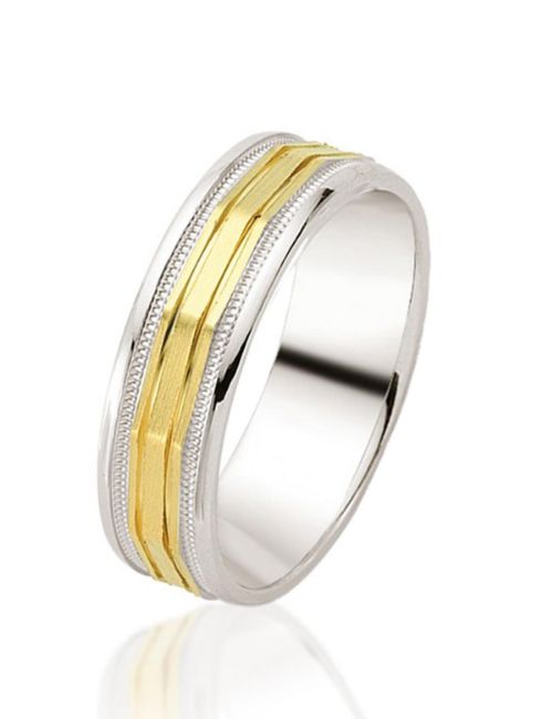 Erkek 14 Ayar Altın Tasarım Alyans -Nişan Yüzüğü resmi