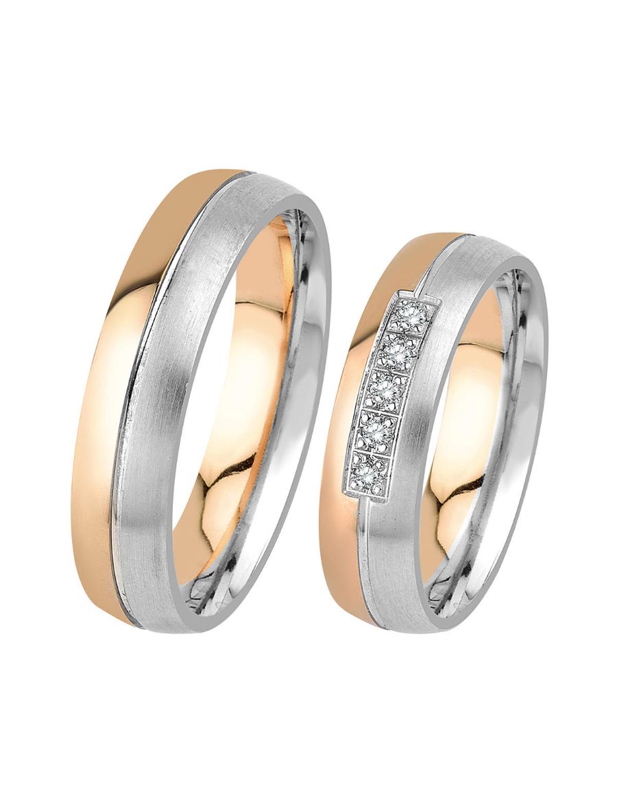  Pırlanta Tasarım Çift Alyans - Nişan Yüzüğü resmi