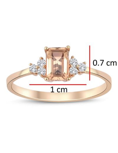 Morganite Taşlı Tasarım Pırlanta Yüzük resmi