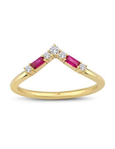 Pırlanta - Yakut Tasarım Eklem Yüzük resmi