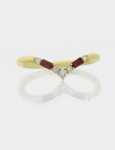 Pırlanta - Yakut Tasarım Eklem Yüzük resmi