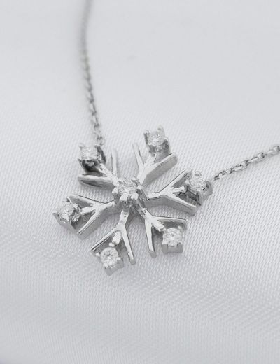 Pırlanta Kar Tanesi Tasarım Kolye resmi