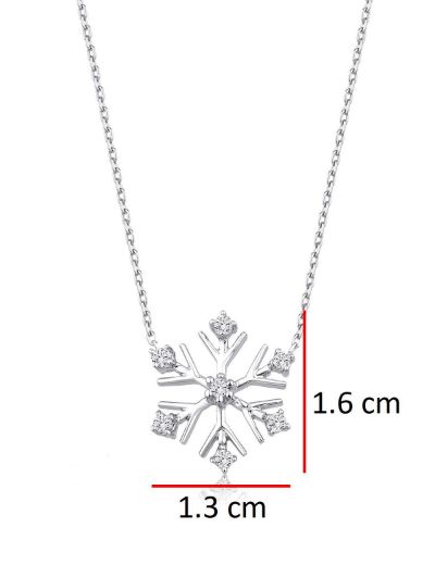 Pırlanta Kar Tanesi Tasarım Kolye resmi