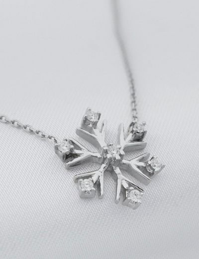 Pırlanta Kar Tanesi Tasarım Kolye resmi