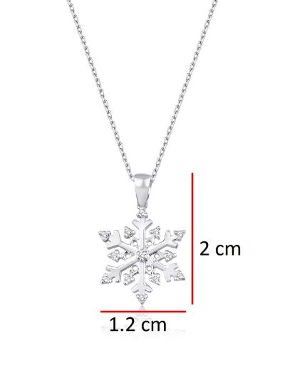 Pırlanta Kar Tanesi Tasarım Kolye resmi