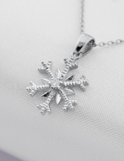 Pırlanta Kar Tanesi Tasarım Kolye resmi