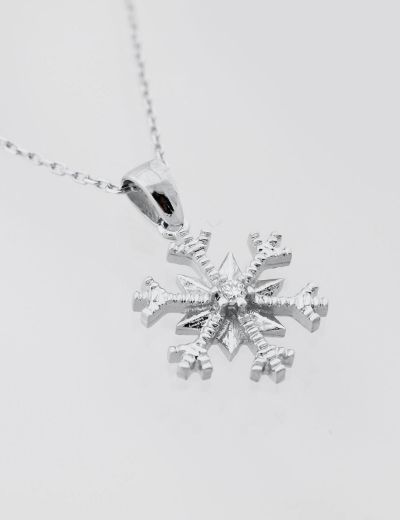 Pırlanta Kar Tanesi Tasarım Kolye resmi