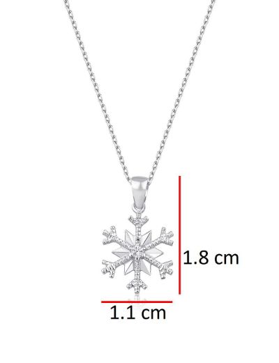 Pırlanta Kar Tanesi Tasarım Kolye resmi