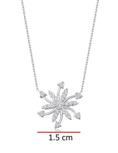 Pırlanta Kar Tanesi Tasarım Kolye resmi