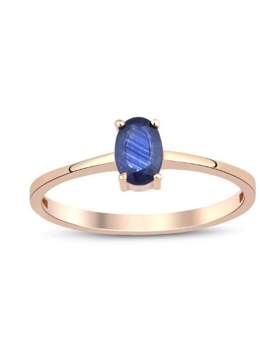 Oval Safir Tektaş Yüzük resmi