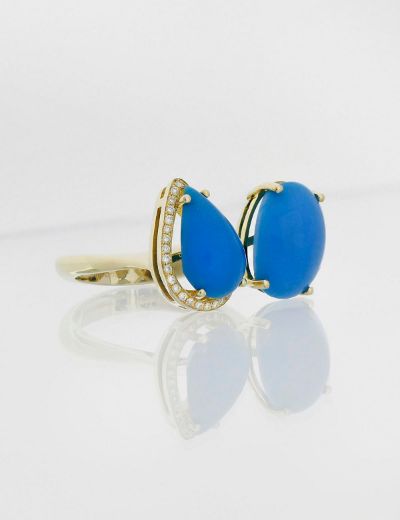 Çift Kol Tasarım Firuze Yüzük resmi