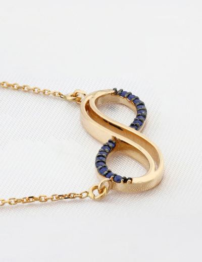 Safir İkiz Sonsuzluk Kolye resmi