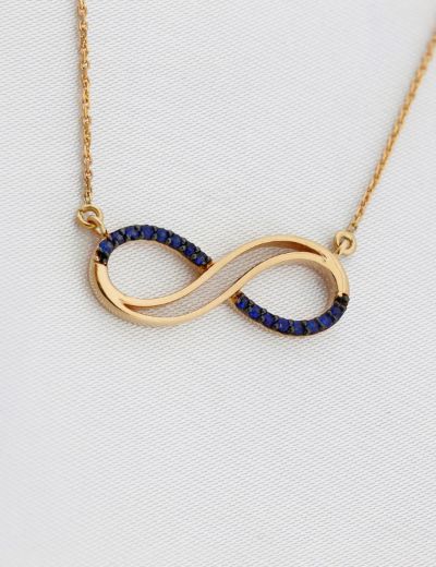 Safir İkiz Sonsuzluk Kolye resmi