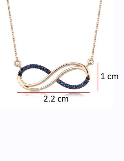 Safir İkiz Sonsuzluk Kolye resmi