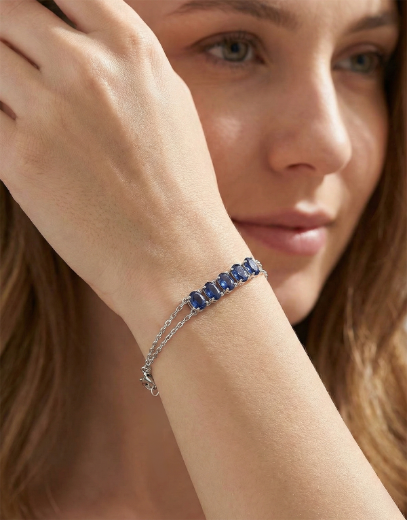 2.28ct Oval Safir Bileklik resmi