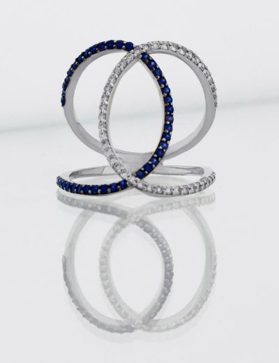 Pırlanta Tasarım Safir Yüzük resmi