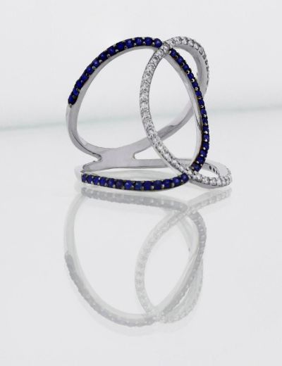 Pırlanta Tasarım Safir Yüzük resmi