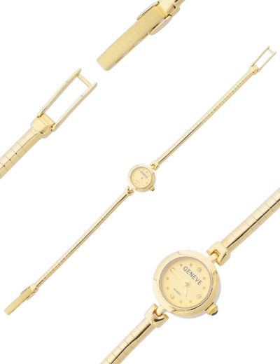 14 Ayar Altın Balık Sırtı Yuvarlak Kadın Saat resmi