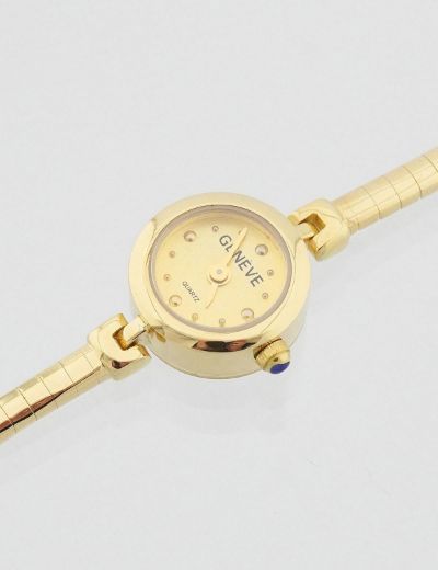 14 Ayar Altın Balık Sırtı Yuvarlak Kadın Saat resmi