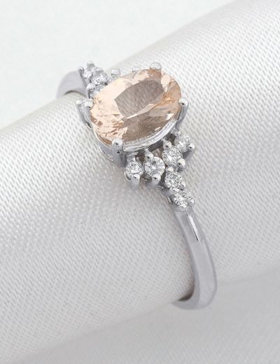 Morganite Tektaş Vintage Yüzük resmi