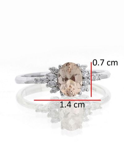 Morganite Tektaş Vintage Yüzük resmi