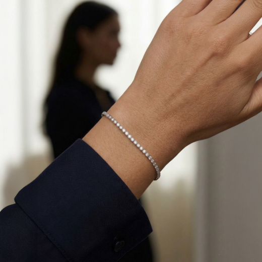 0.79ct (E-F vs) Pırlanta Su Yolu Bileklik resmi