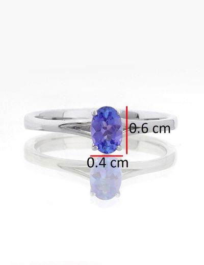 Oval Tanzanite Tektaş Yüzük resmi