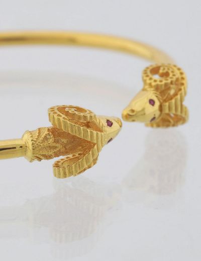 Altın Koç Başı Kelepçe Bilezik / 22 Ayar resmi