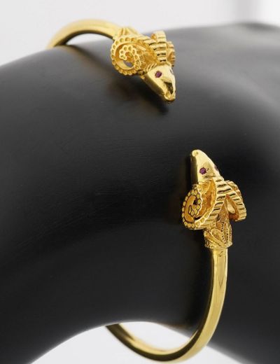 Altın Koç Başı Kelepçe Bilezik / 22 Ayar resmi