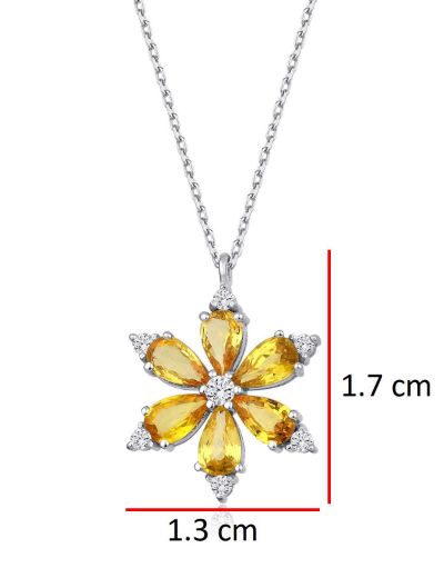 Sarı Safir Lotus Çiçeği Kolye resmi