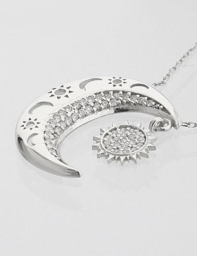 Pırlanta Ay - Yıldız (Güneş) Kolye resmi