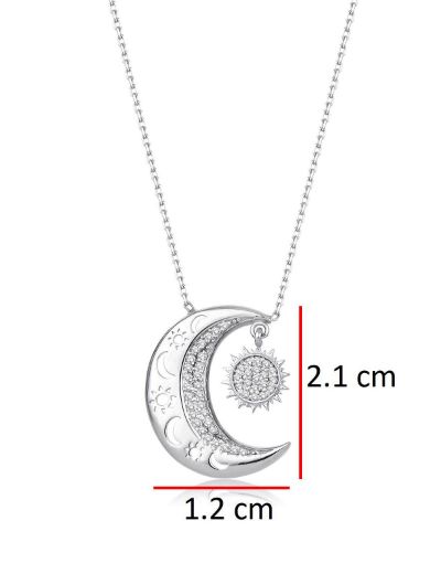 Pırlanta Ay - Yıldız (Güneş) Kolye resmi