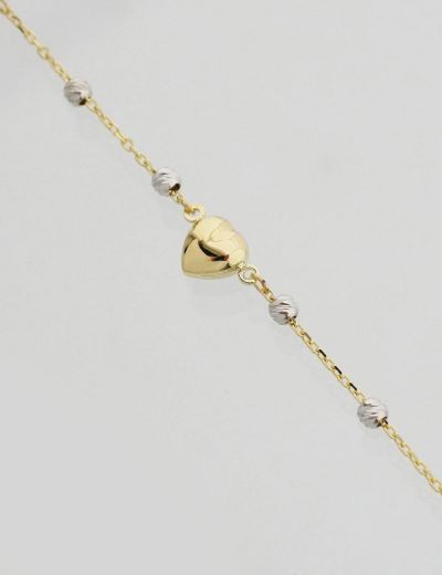 14 Ayar Altın Kalp Tasarım Bileklik resmi