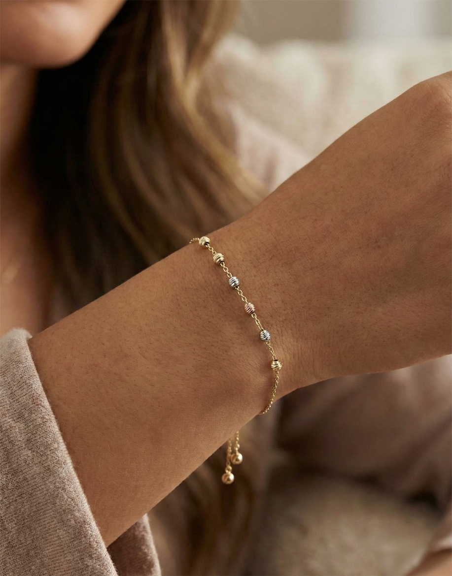 14 Ayar Altın Tasarım Dorika Bileklik resmi