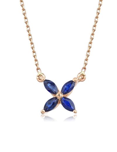 Ixora Safir Rose Gold Kolye resmi
