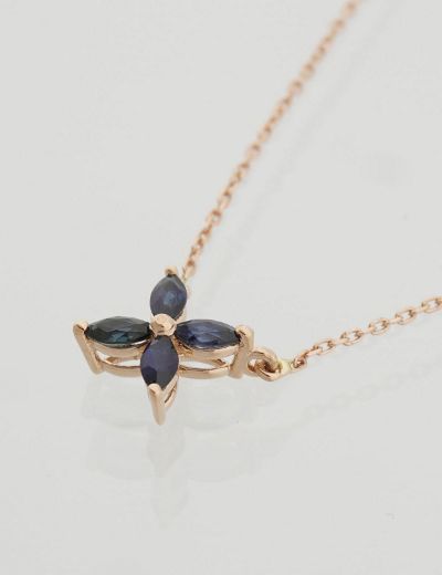 Ixora Safir Rose Gold Kolye resmi