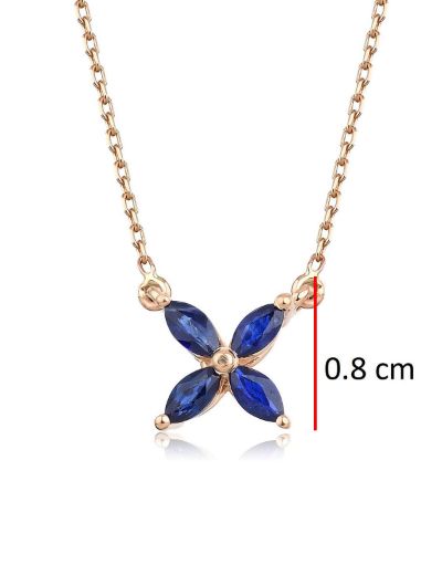 Ixora Safir Rose Gold Kolye resmi