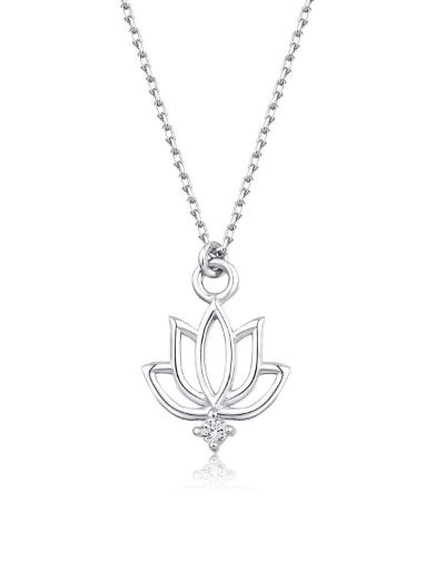 Pırlanta Lotus Çiçeği Kolye resmi