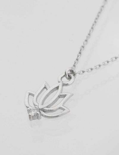 Pırlanta Lotus Çiçeği Kolye resmi