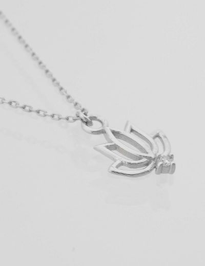 Pırlanta Lotus Çiçeği Kolye resmi