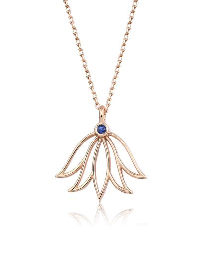 Lotus Çiçeği Safir Kolye resmi