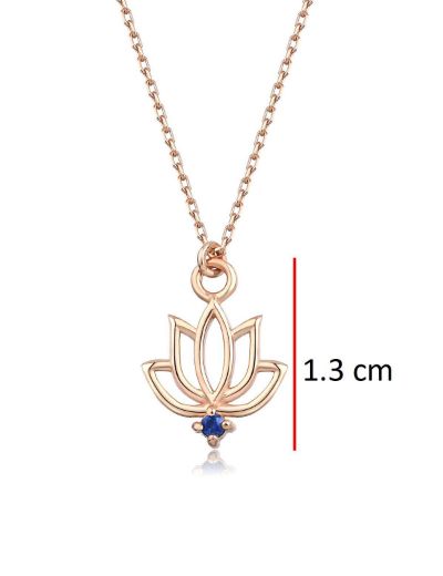 Safir Lotus Çiçeği Kolye resmi