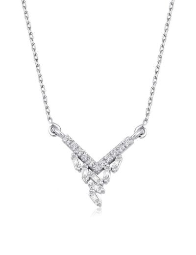 Asimetrik Baget Pırlanta Kolye resmi