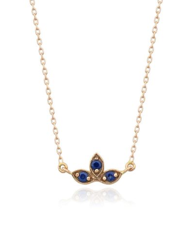 Safir Lotus Çiçeği Kolye resmi